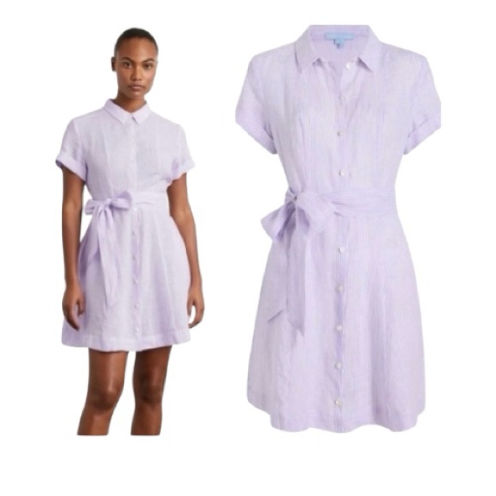 Hill House Laura Linen Lilac dress size XS EUC DH0039